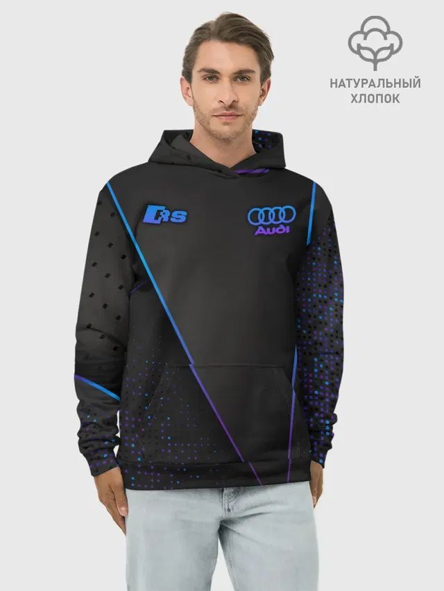 Худи мужской базовый хлопок с принтом «Audi — Audi RS»