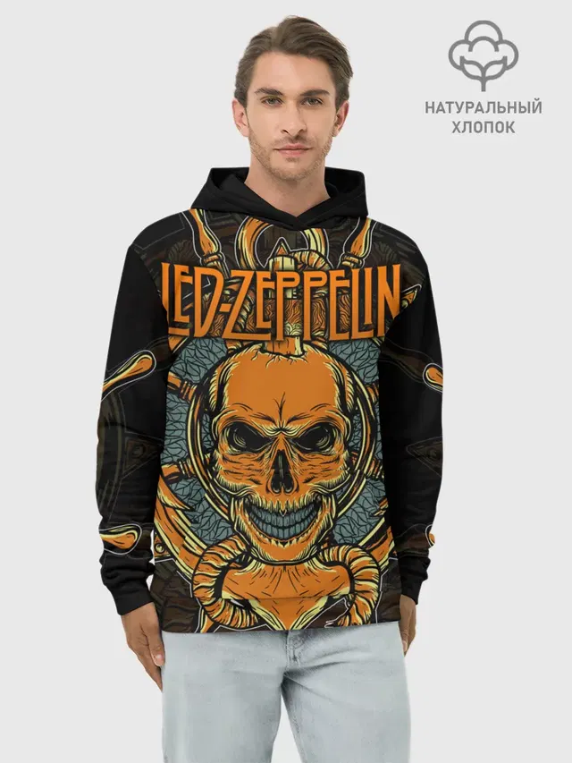 Худи мужской базовый хлопок с принтом «Led Zeppelin»