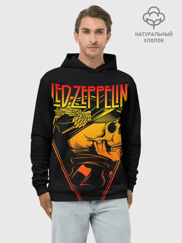 Худи мужской базовый хлопок с принтом «Led Zeppelin»