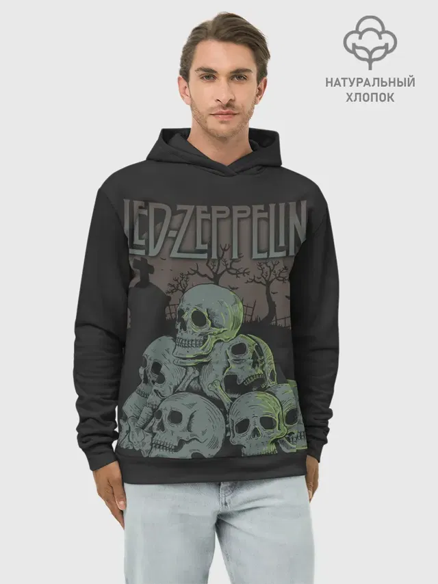 Худи мужской базовый хлопок с принтом «Led Zeppelin»