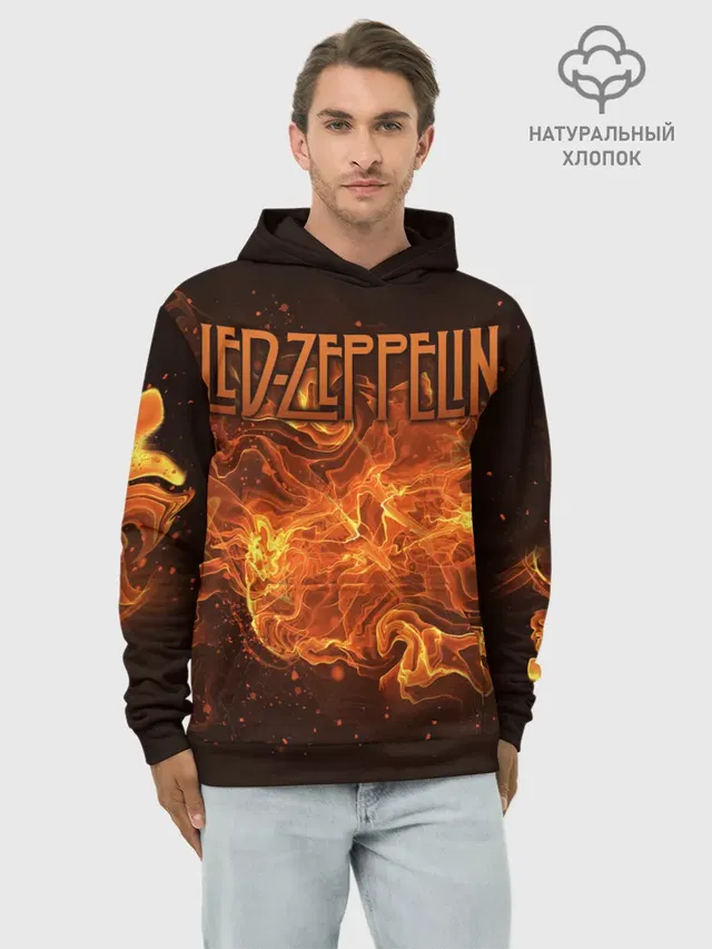 Худи мужской базовый хлопок с принтом «Led Zeppelin»