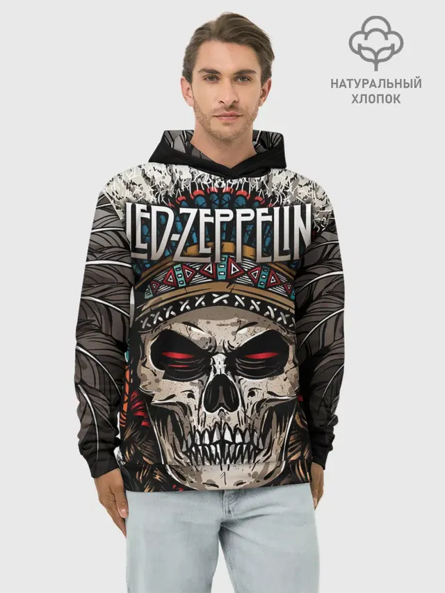 Худи мужской базовый хлопок с принтом «Led Zeppelin»