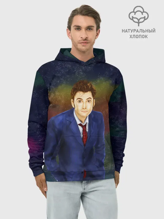 Худи мужской базовый хлопок с принтом «Tenth Doctor»
