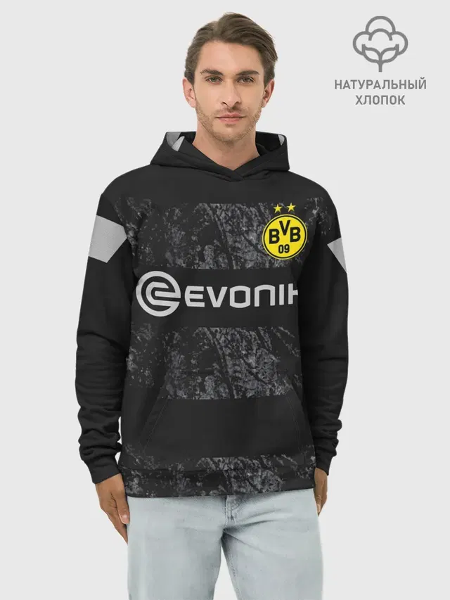 Худи мужской базовый хлопок с принтом «Reus away 19-20»
