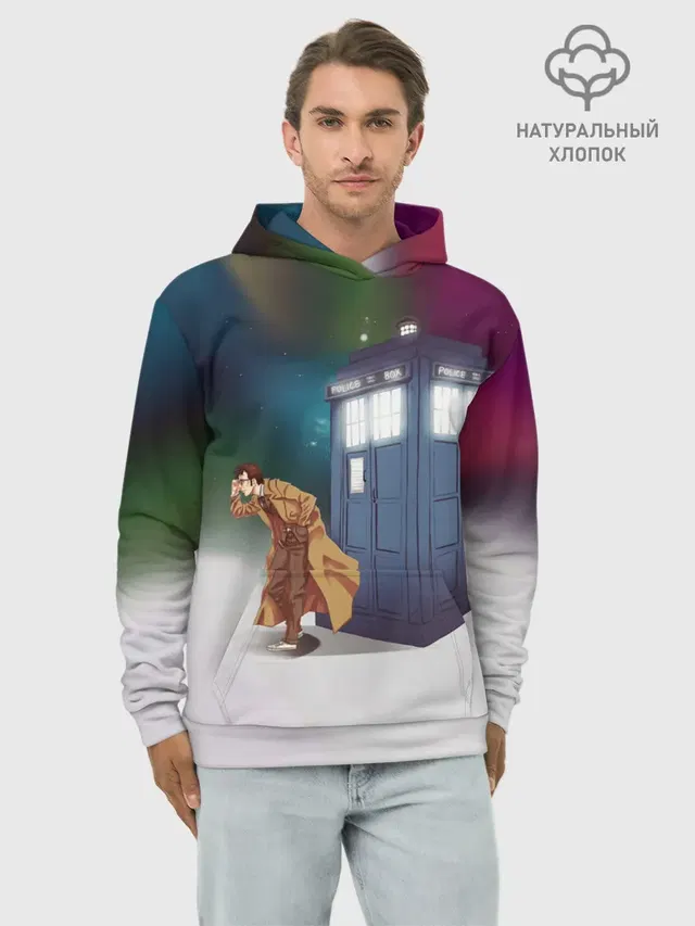 Худи мужской базовый хлопок с принтом «THE Doctor»