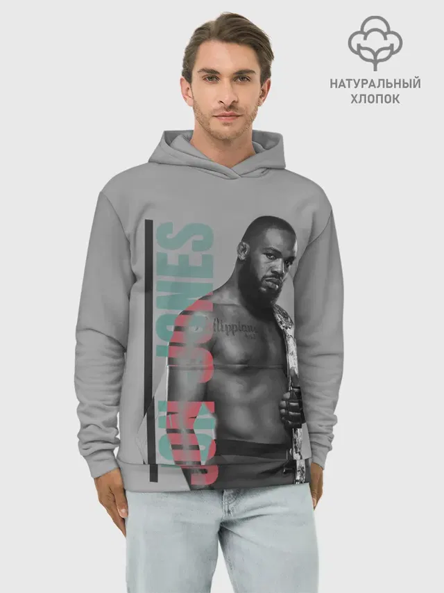 Худи мужской базовый хлопок с принтом «MMA — Jon Jones»
