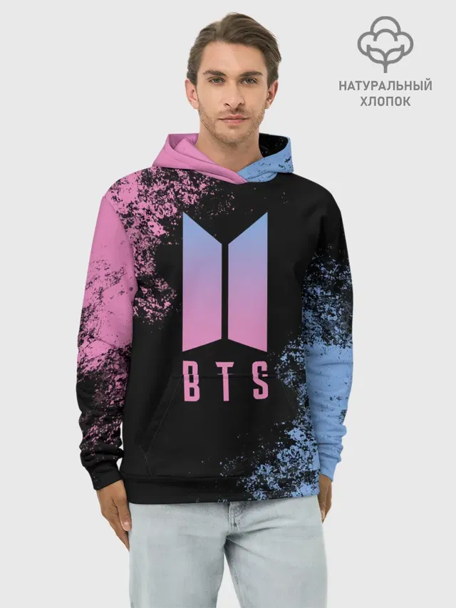 Худи мужской базовый хлопок с принтом «BTS — BTS SUGA»