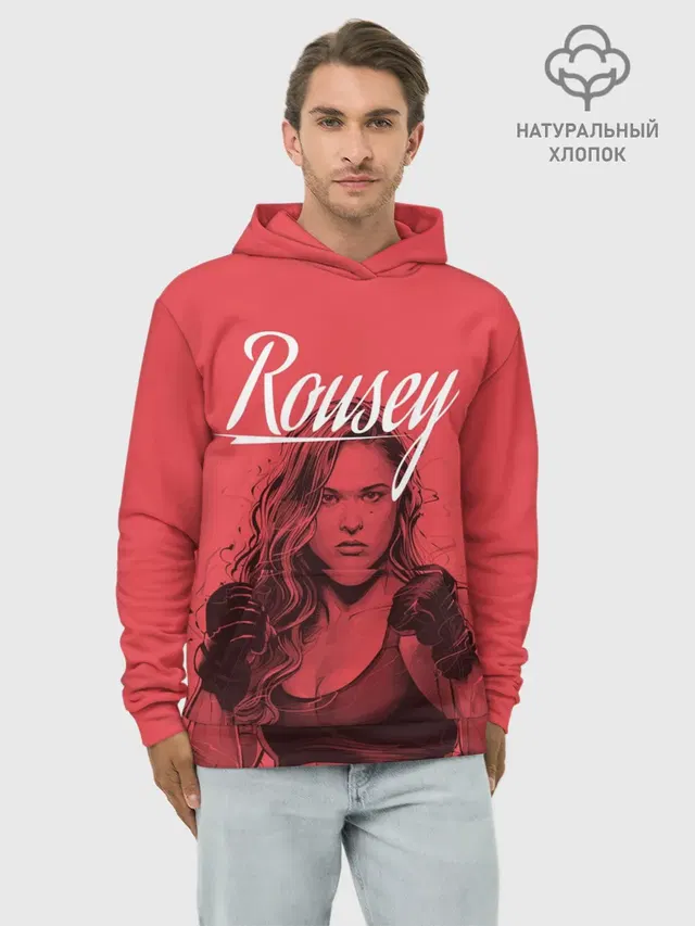 Худи мужской базовый хлопок с принтом «MMA — Ronda Rousey»