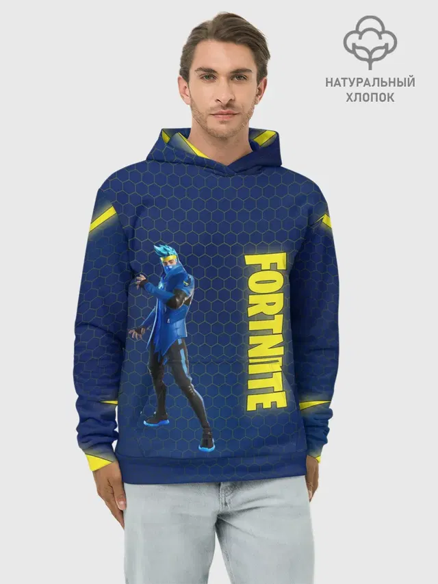 Худи мужской базовый хлопок с принтом «Фортнайт — FORTNITE NINJA»