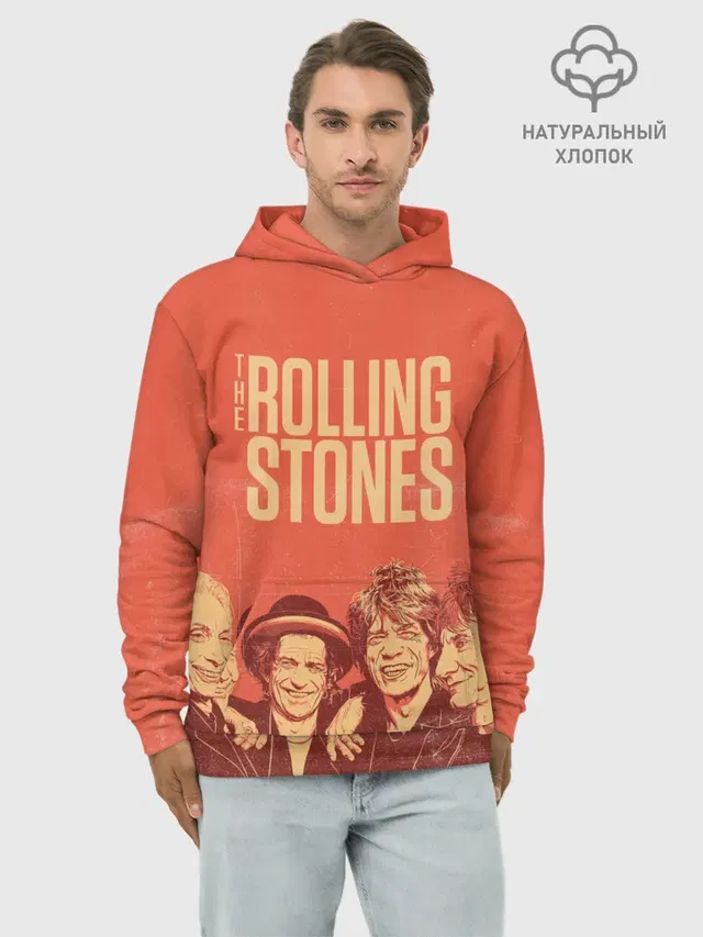 Худи мужской базовый хлопок с принтом «Rolling Stones — The Rolling Stones»