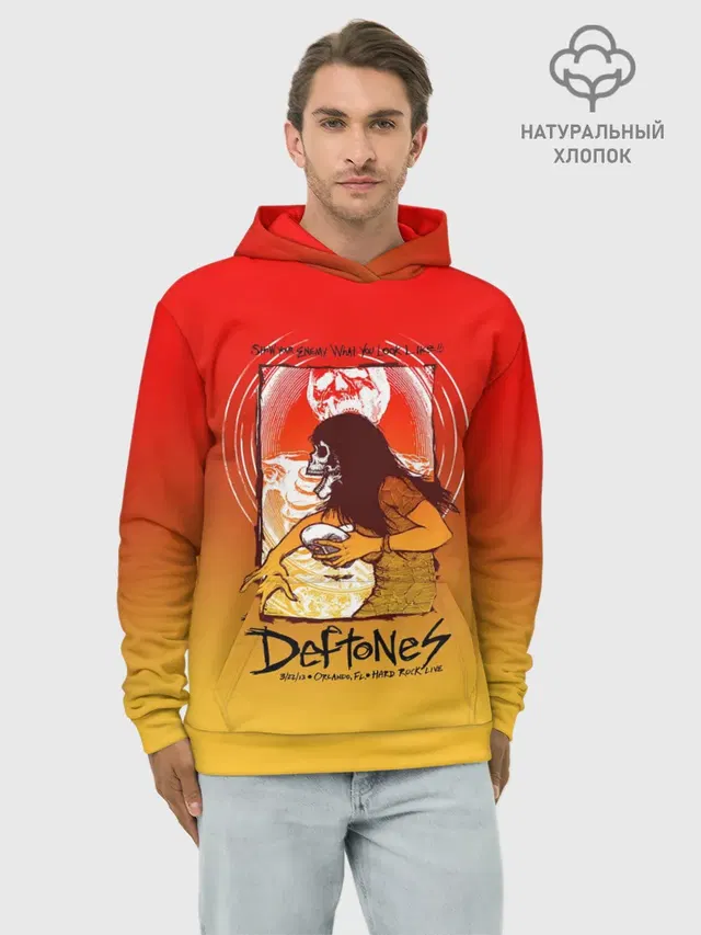 Худи мужской базовый хлопок с принтом «Deftones — Deftones Poster»