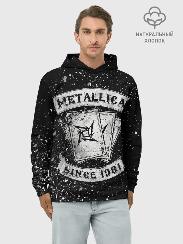 Худи мужской базовый хлопок с принтом «Metallica»