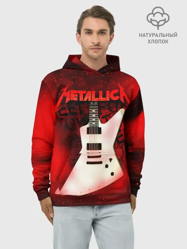 Худи мужской базовый хлопок с принтом «Metallica»
