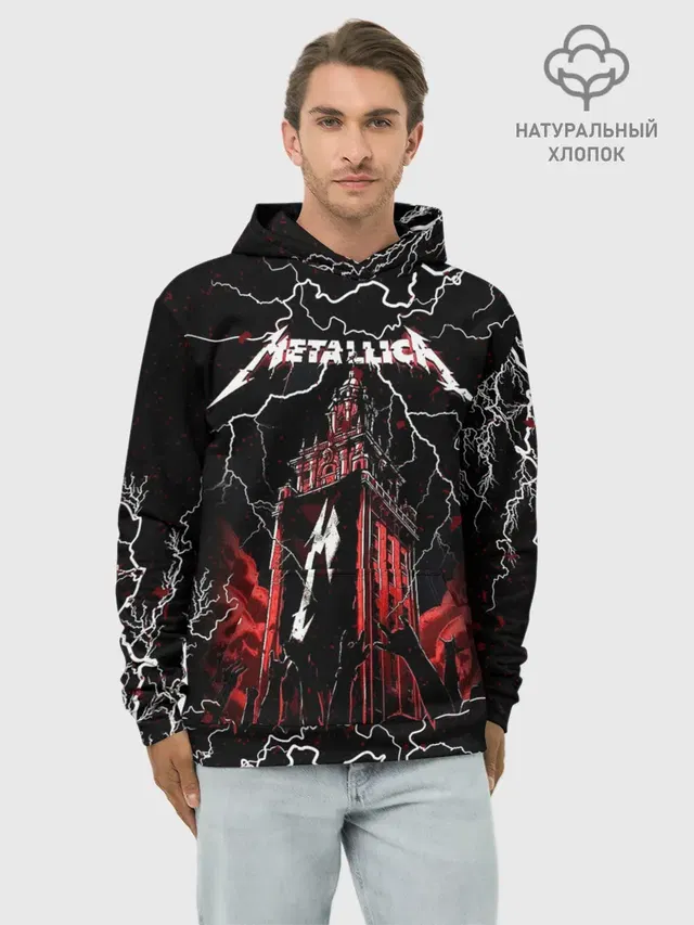 Худи мужской базовый хлопок с принтом «Metallica»
