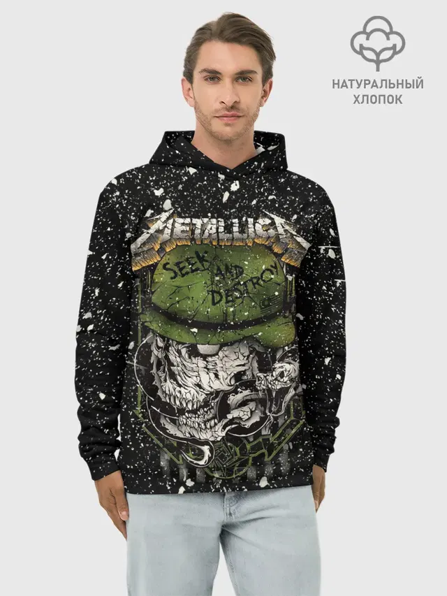 Худи мужской базовый хлопок с принтом «Metallica»