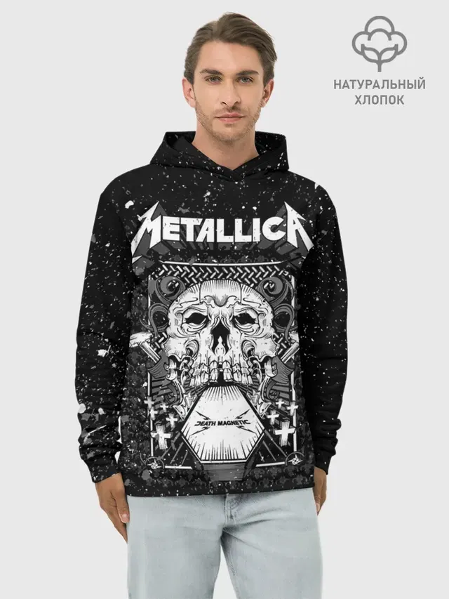 Худи мужской базовый хлопок с принтом «Metallica»