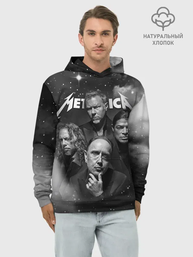 Худи мужской базовый хлопок с принтом «Metallica»