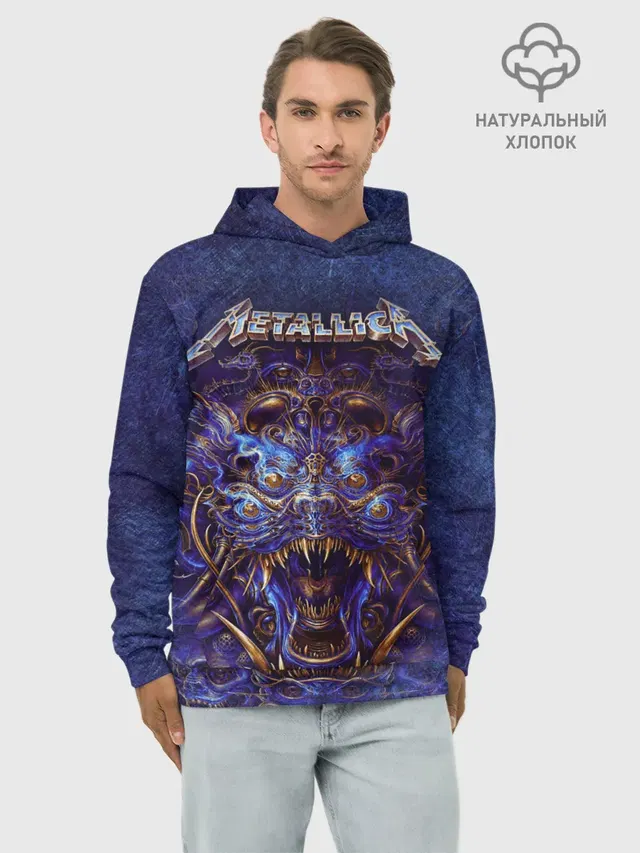 Худи мужской базовый хлопок с принтом «Metallica»