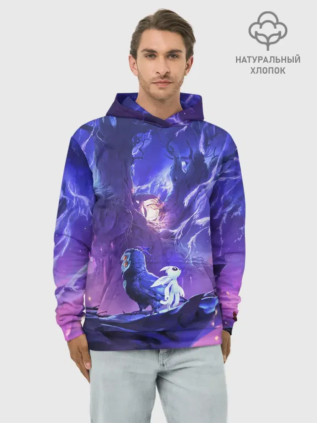 Худи мужской базовый хлопок с принтом «Ori and the will of the wisps»