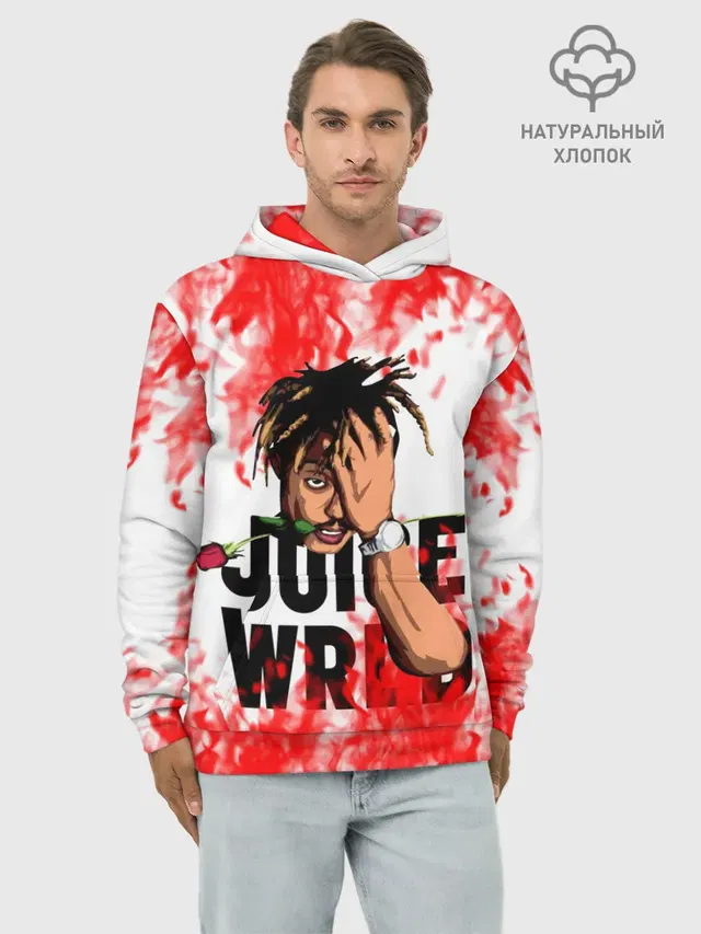 Худи мужской базовый хлопок с принтом «Eminem — Juice WRLD.»