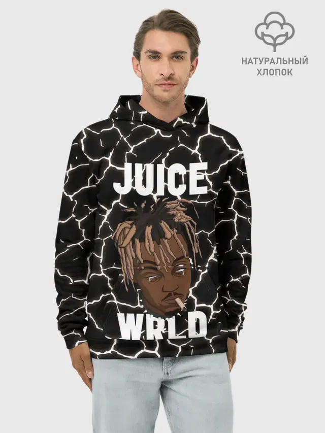 Худи мужской базовый хлопок с принтом «Eminem — Juice WRLD.»