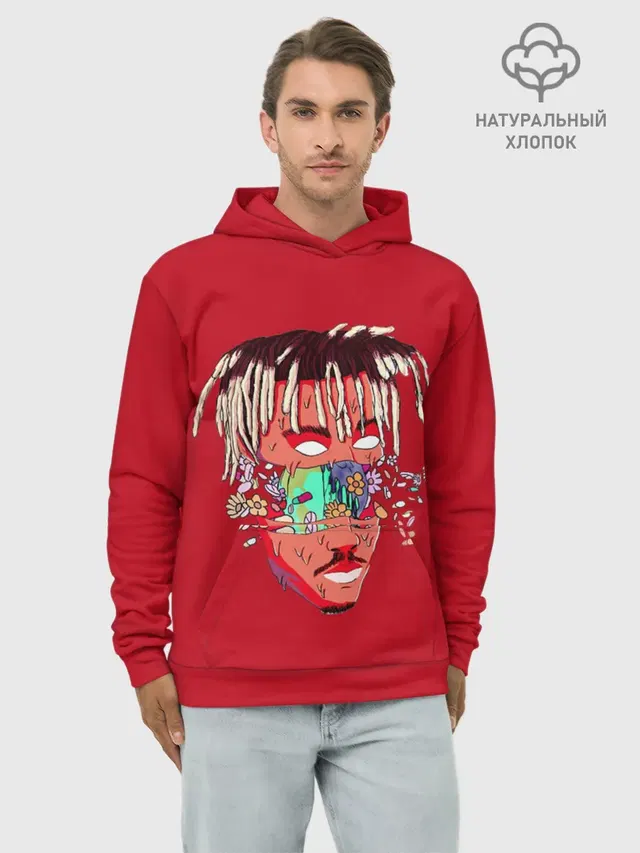 Худи мужской базовый хлопок с принтом «Eminem — Juice WRLD.»