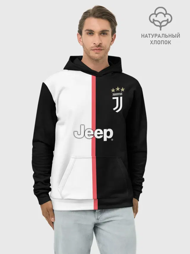 Худи мужской базовый хлопок с принтом «Ювентус — Форма Ronaldo»