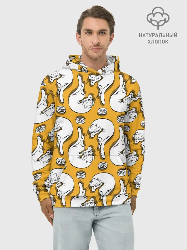 Белая кошка и корм