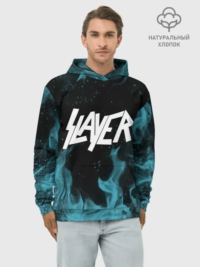 Худи мужской базовый хлопок с принтом «Slayer»