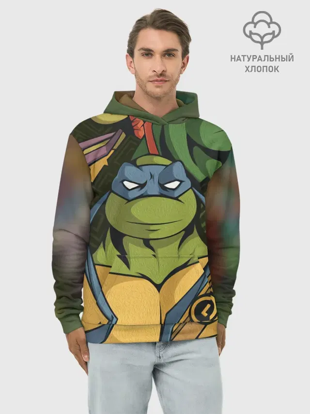 Худи мужской базовый хлопок с принтом «TMNT»