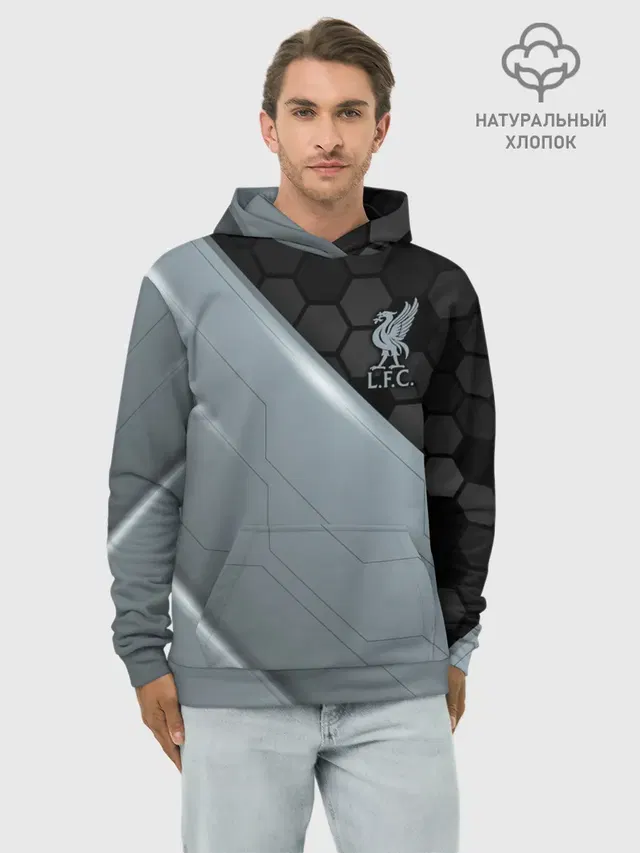 Худи мужской базовый хлопок с принтом «Hexagon — Liverpool F.C.»