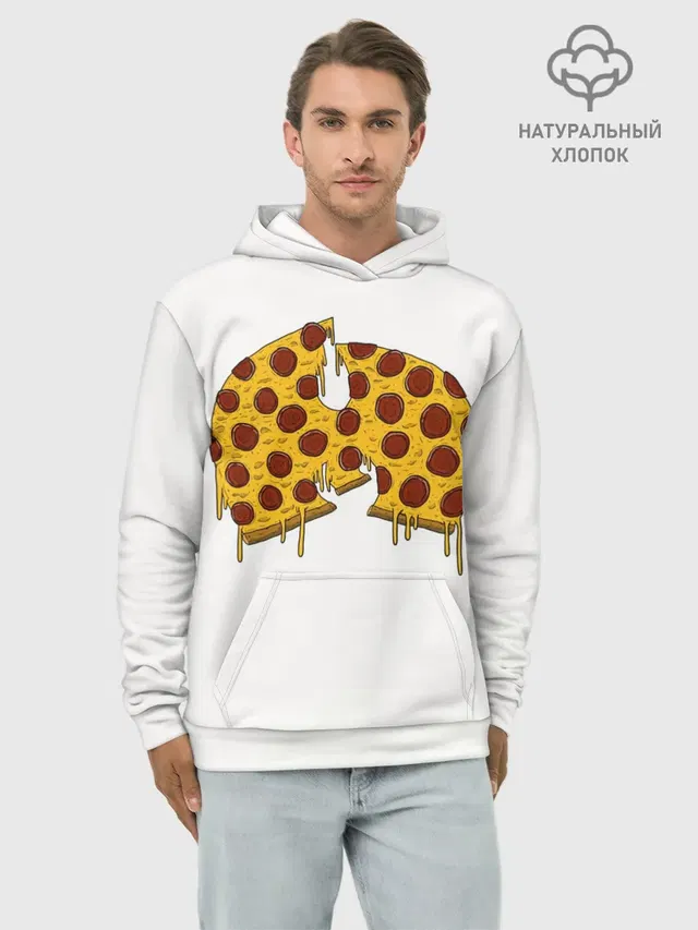 Худи мужской базовый хлопок с принтом «Wu-Tang Clan — Pizza Clan»