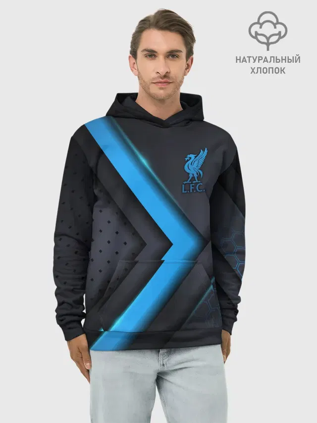Худи мужской базовый хлопок с принтом «Geometric design — Liverpool F.C.»