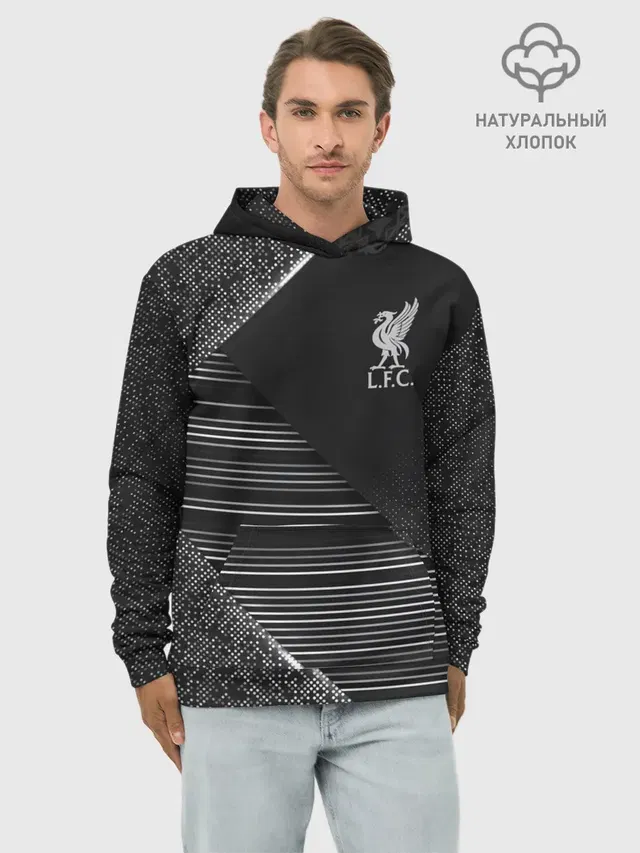 Худи мужской базовый хлопок с принтом «Abstract pattern — LIVERPOOL F.C.»