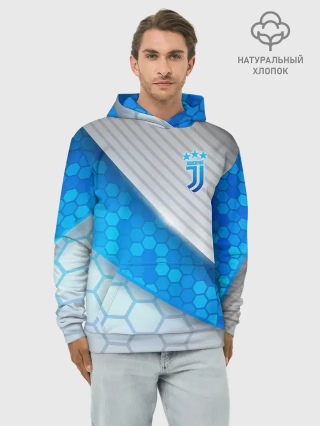 Худи мужской базовый хлопок с принтом «Ювентус — Juventus F.C.»