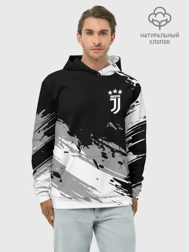 Худи мужской базовый хлопок с принтом «Ювентус — Juventus F.C.»