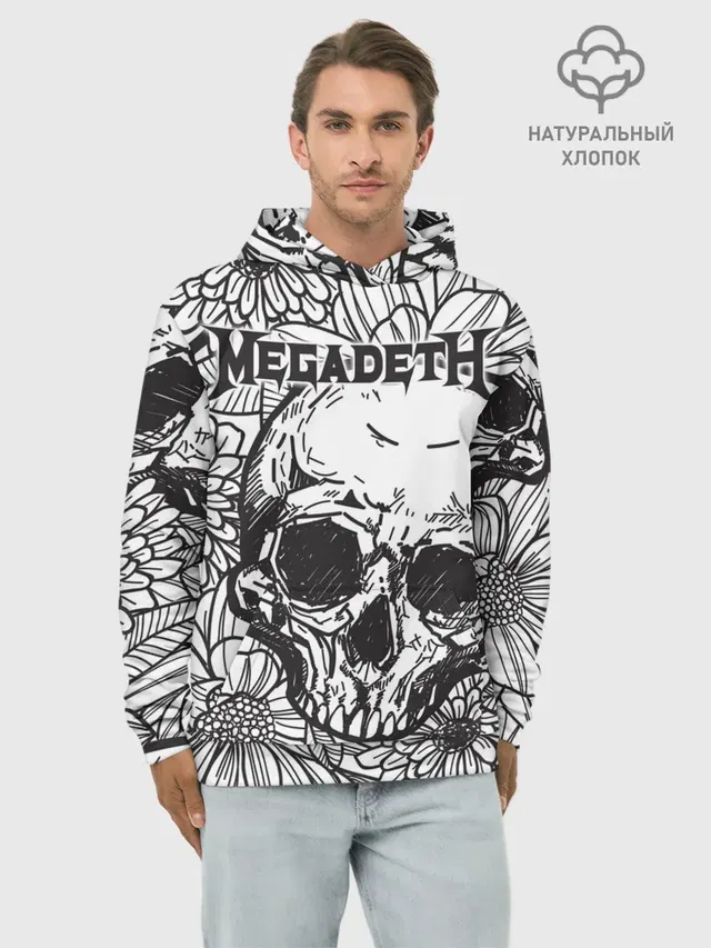 Худи мужской базовый хлопок с принтом «Megadeth»
