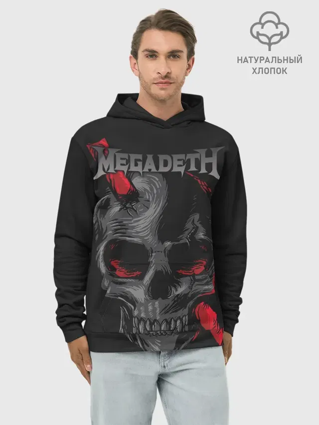 Худи мужской базовый хлопок с принтом «Megadeth»