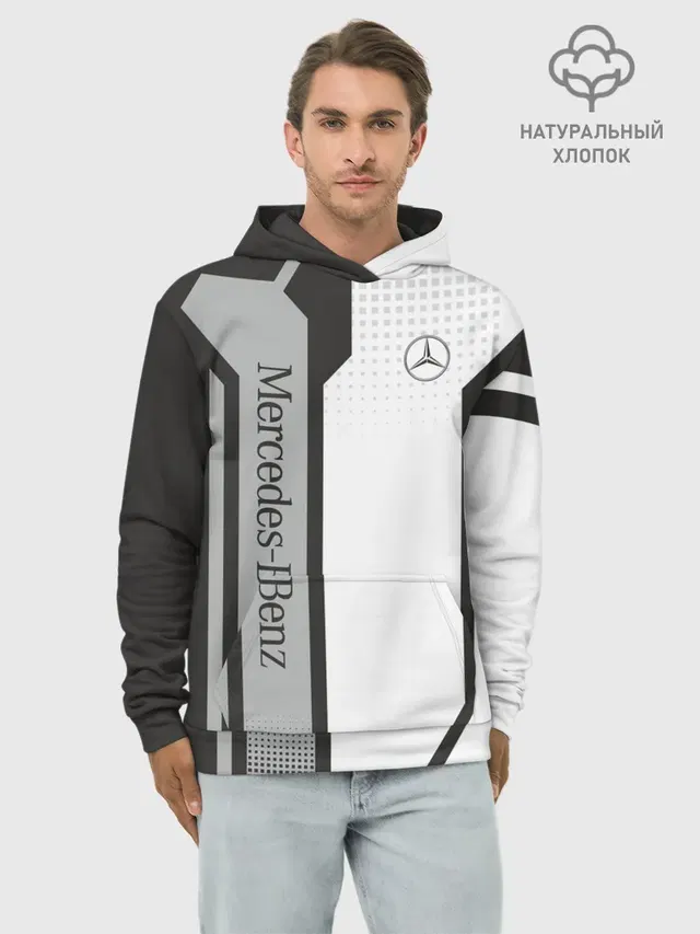 Худи мужской базовый хлопок с принтом «Mercedes Driver team»