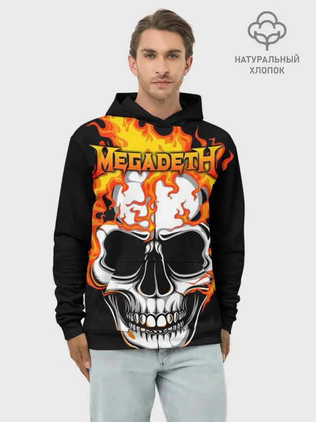 Худи мужской базовый хлопок с принтом «Megadeth»