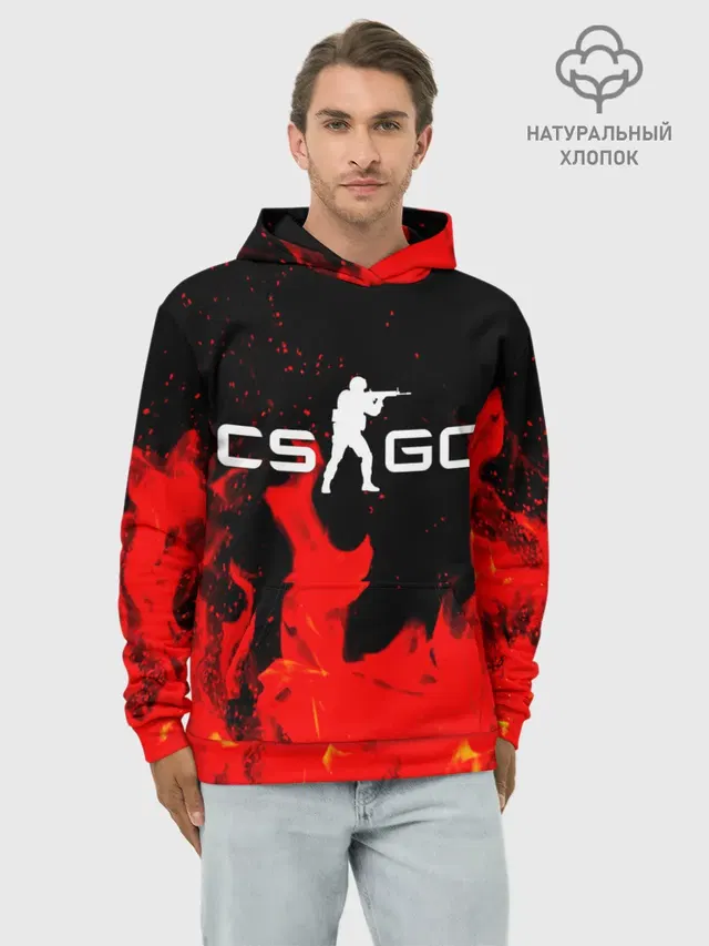 Худи мужской базовый хлопок с принтом «Counter-Strike — CS:GO»