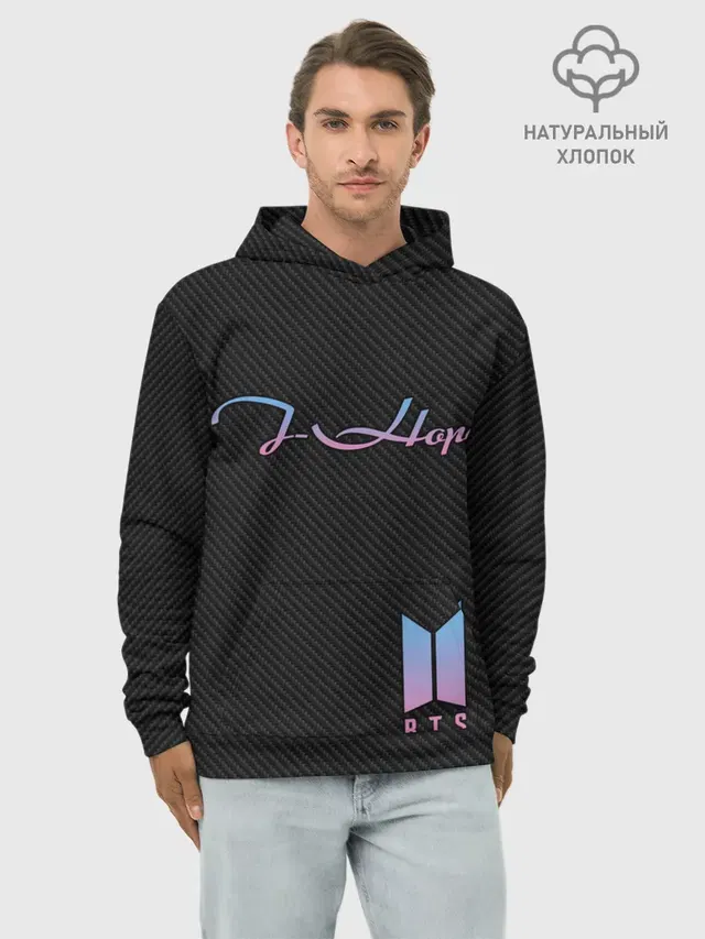 Худи мужской базовый хлопок с принтом «BTS — BTS J-Hope»