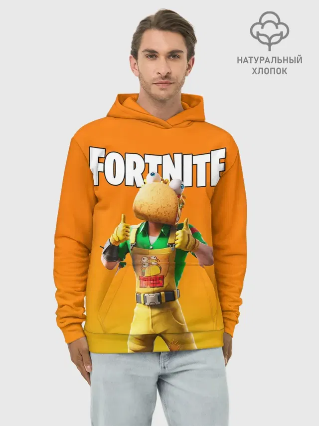 Худи мужской базовый хлопок с принтом «Фортнайт — Fortnite [007]»