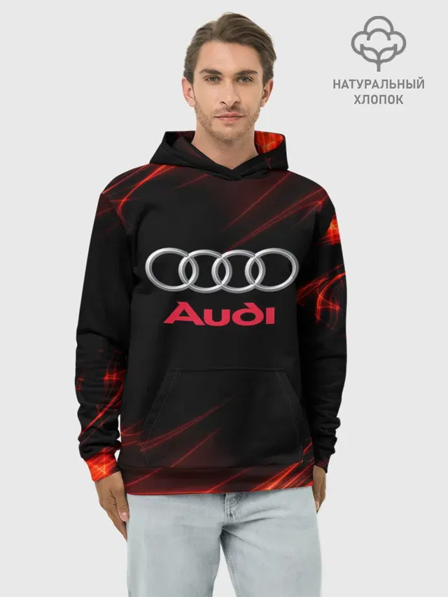 Худи мужской базовый хлопок с принтом «Audi»