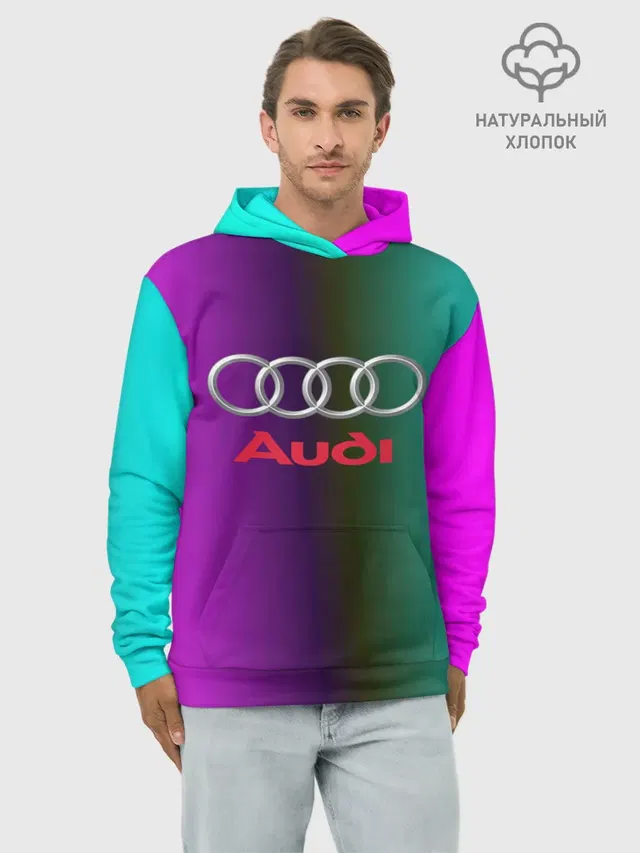 Худи мужской базовый хлопок с принтом «Audi»