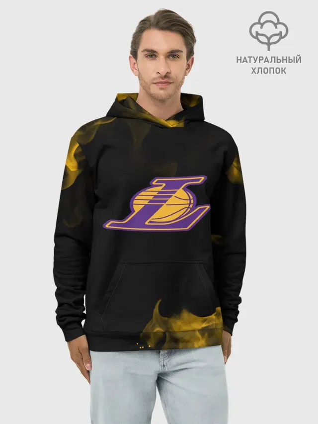 Худи мужской базовый хлопок с принтом «Лейкерс — Kobe Bryant»