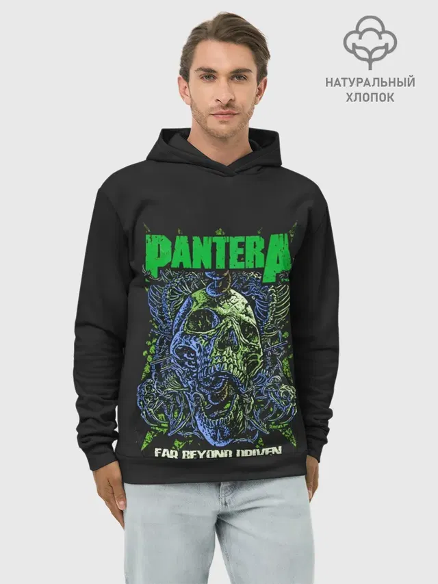 Худи мужской базовый хлопок с принтом «Разный рок — PANTERA»