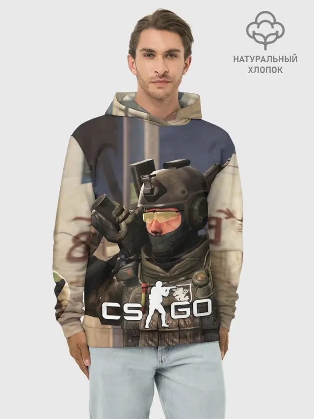 Худи мужской базовый хлопок с принтом «Counter-Strike — CS:GO»