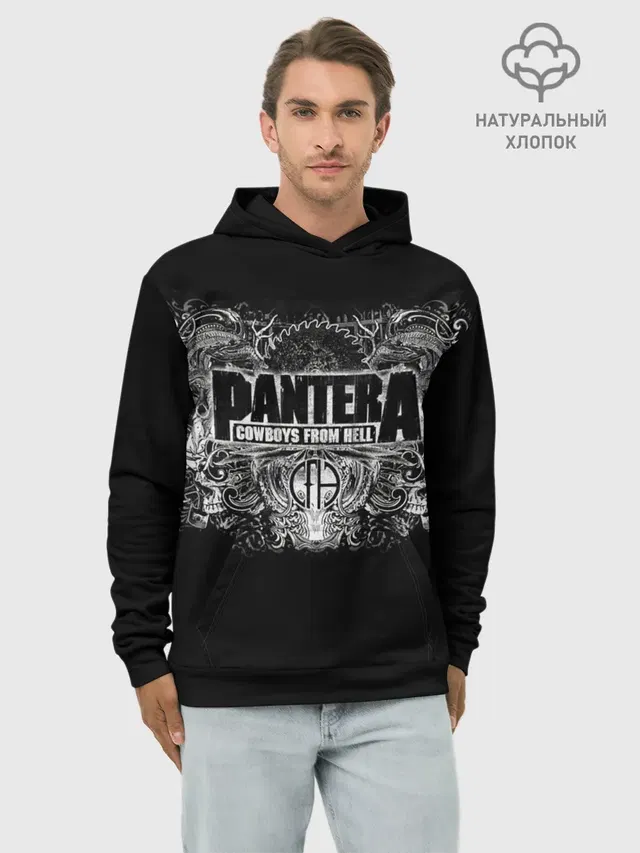Худи мужской базовый хлопок с принтом «Разный рок — PANTERA.»