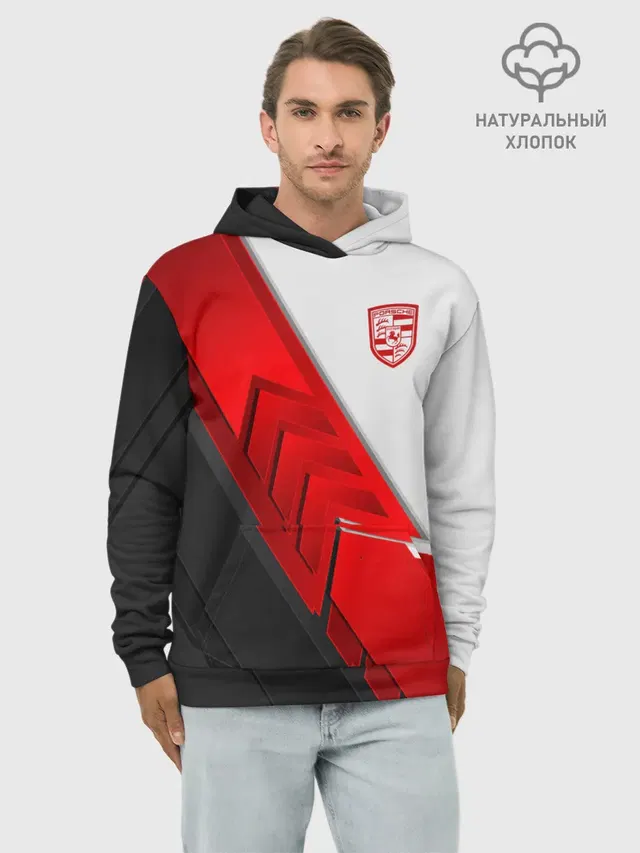 Худи мужской базовый хлопок с принтом «Porsche emblem»